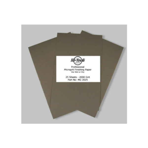 Hti Microgrit Wet/Dry Finishing Paper - 2000 Grit - 25 Pack - 9"X5.5" MG2025